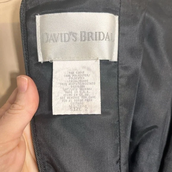 David’s Bridal Strapless Beaded Formal Long 90’s Y2K Prom Gown Black Size 2 - Picture 9 of 11